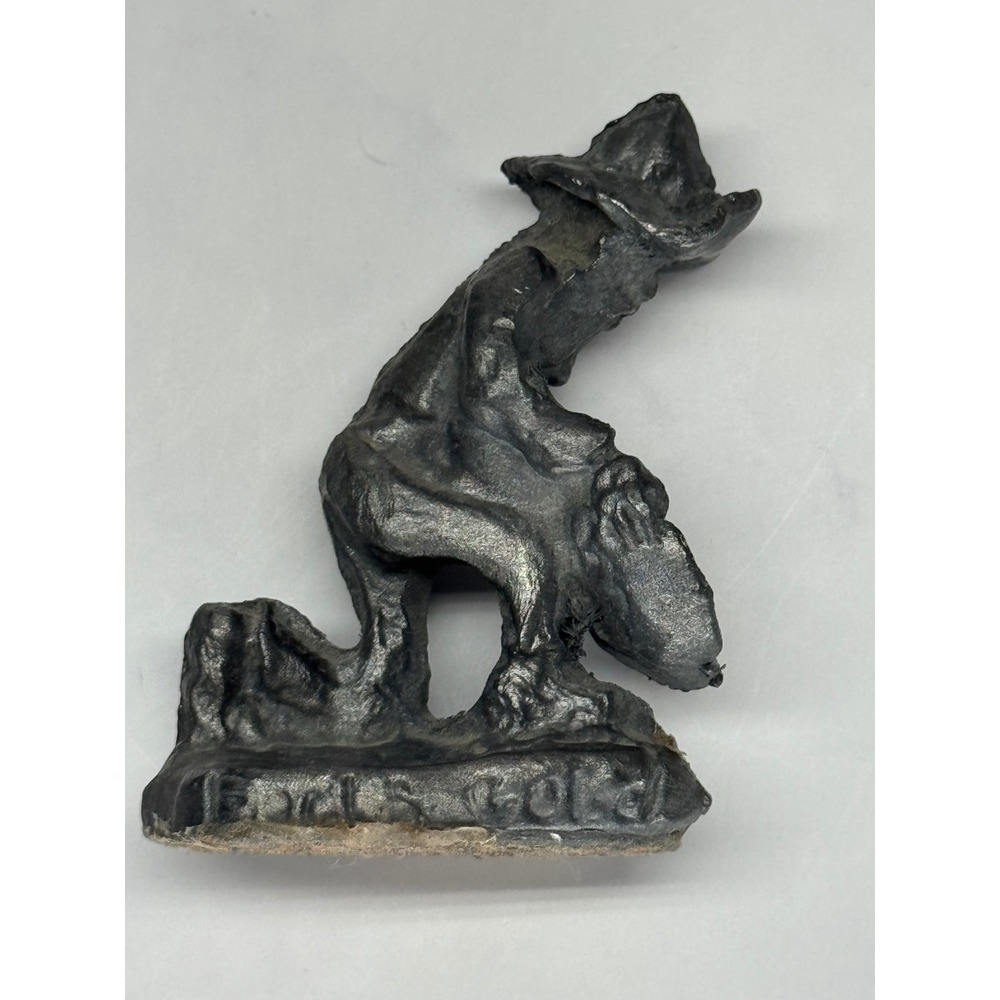 Vintage Pewter Gold Prospector Figurine Fools Gold Pyrite Miner Statue